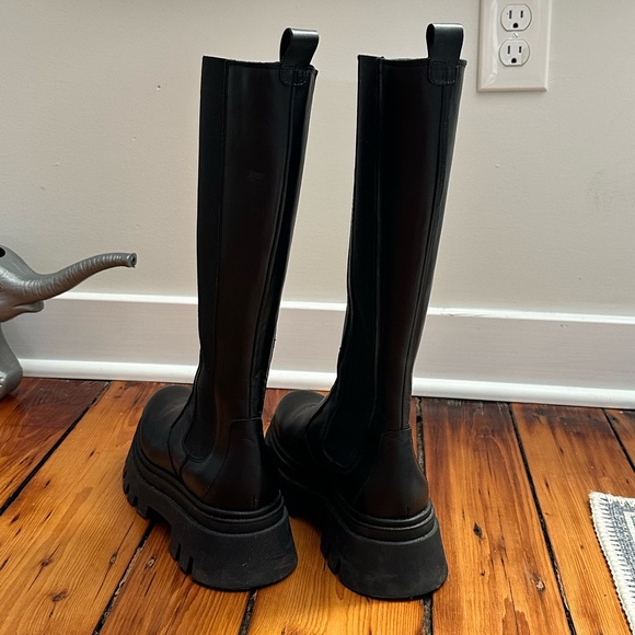 ALOHAS Go Getter Leather Tall Platform Chelsea Boot Black Women’s 8 - Picture 9 of 11